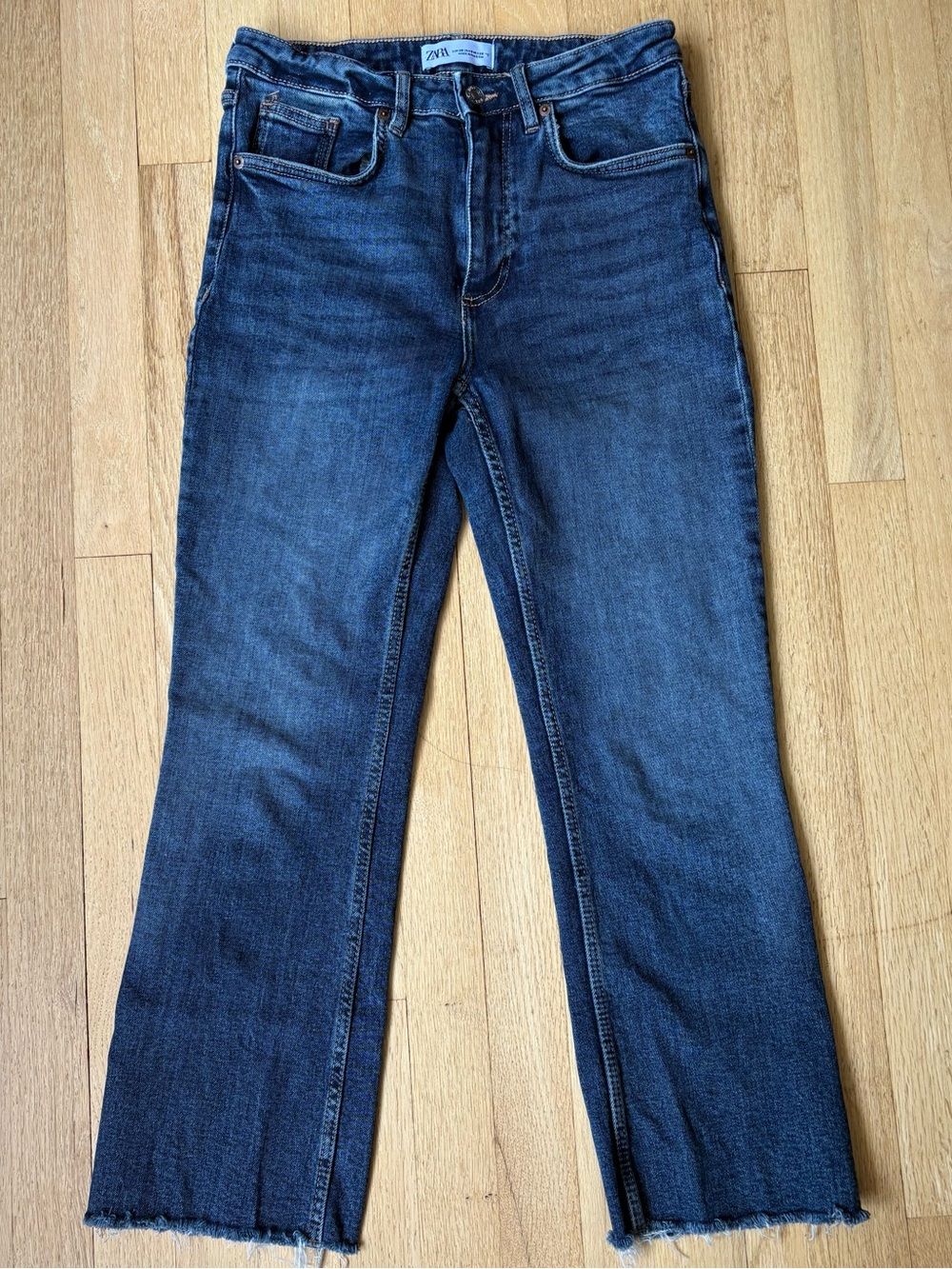 Zara Cropped Mini Flare Jeans